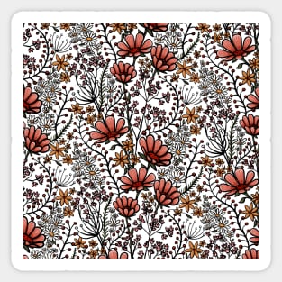 Floral Design, Autumn Colour Scheme Digital illustration Sticker